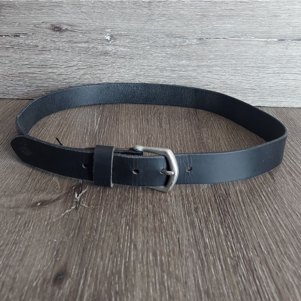 Bison Men's Black Leather Belt 34